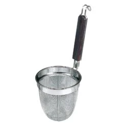 Fujiboshi Stainless Steel Heavy-Duty Udon Tebo Noodle Strainer Round Base With Wooden Handle