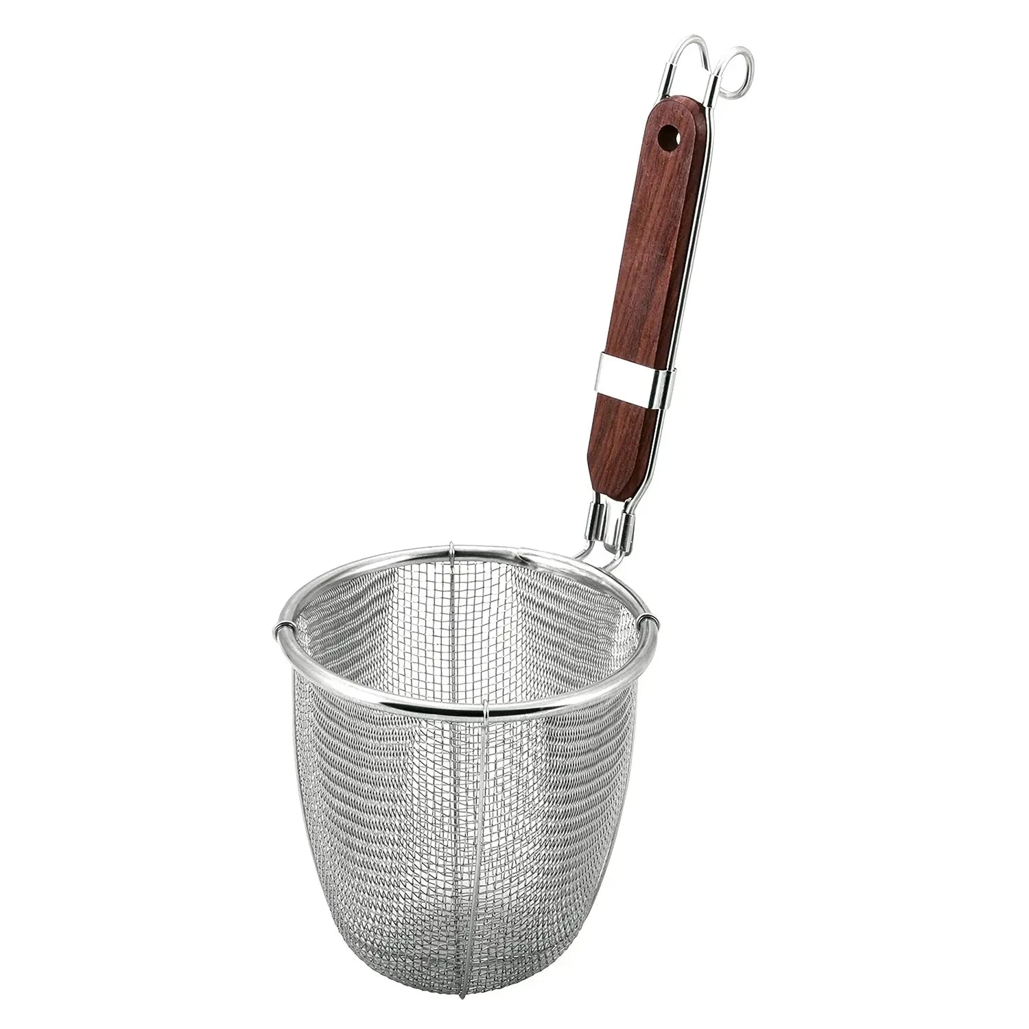 MINEX Stainless Steel Udon Tebo Noodle Strainer Round Base With Rosewood Handle 3 MINEX Stainless Steel Udon Tebo Noodle Strainer Round Base With Rosewood Handle