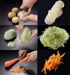 SUNCRAFT Sharpened Swivel Peeler -Kitchen Tools suncraft stainless steel sharpened swivel peeler with blade guard peelers 22459164751