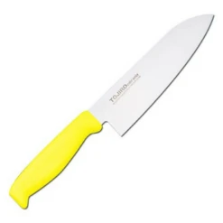 TOJIRO Color MV Santoku With Elastomer Handle -Kitchen Tools tojiro color mv santoku with elastomer handle 6 colours yellow santoku knives 26835671567
